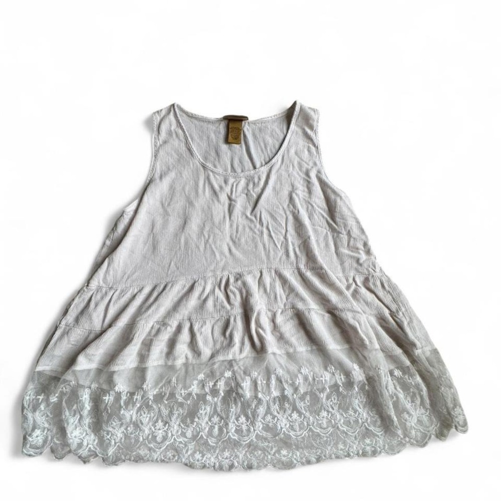 Western Wrangler Cream Lace Tank Top